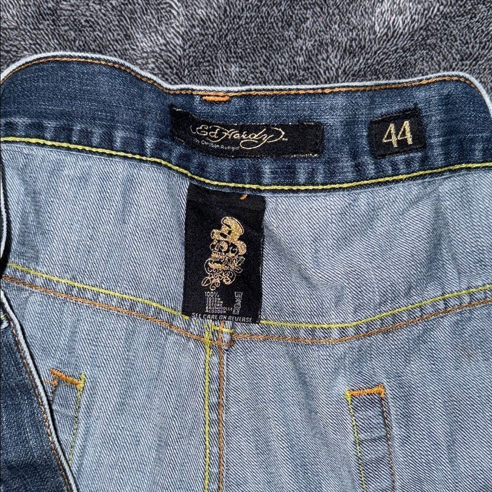 Stylish Blue Denim Jeans with Patchwork - Picture 12 of 13